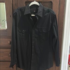 *2 for $3* j.ferrar Black Casual Button Down Shirt